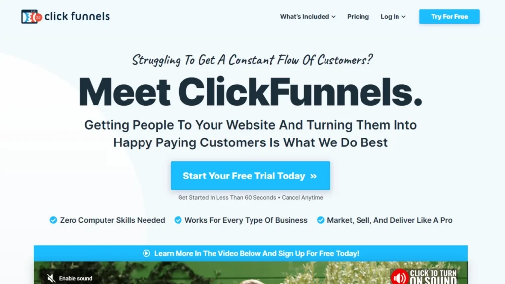 ClickFunnels, ClickFunnels review, ClickFunnels for free, ClickFunnels start free trial, ClickFunnels Alternatives